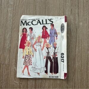 Vintage 1978 Barbie Doll Clothes McCall’s 6317 Sewing Pattern CUT